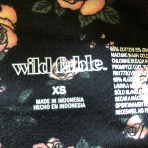 Wild Fable Womens Leggings XS Black/Floral - Picture 6 of 7